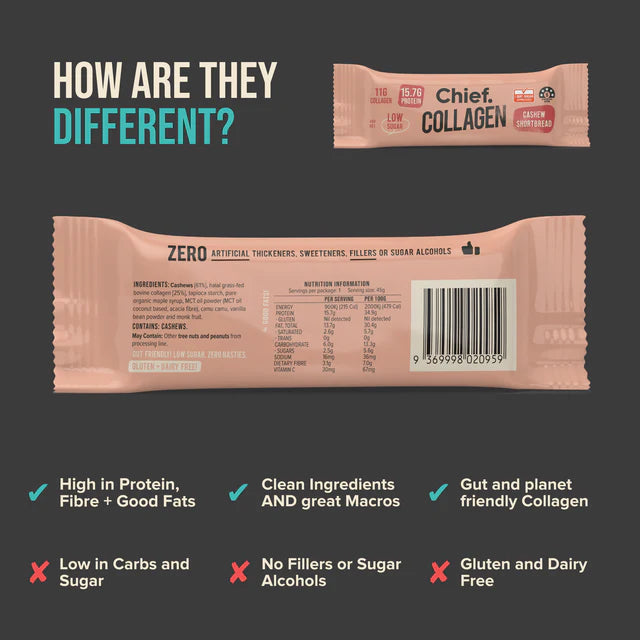 Collagen Protein Cashew Shortbread Bar