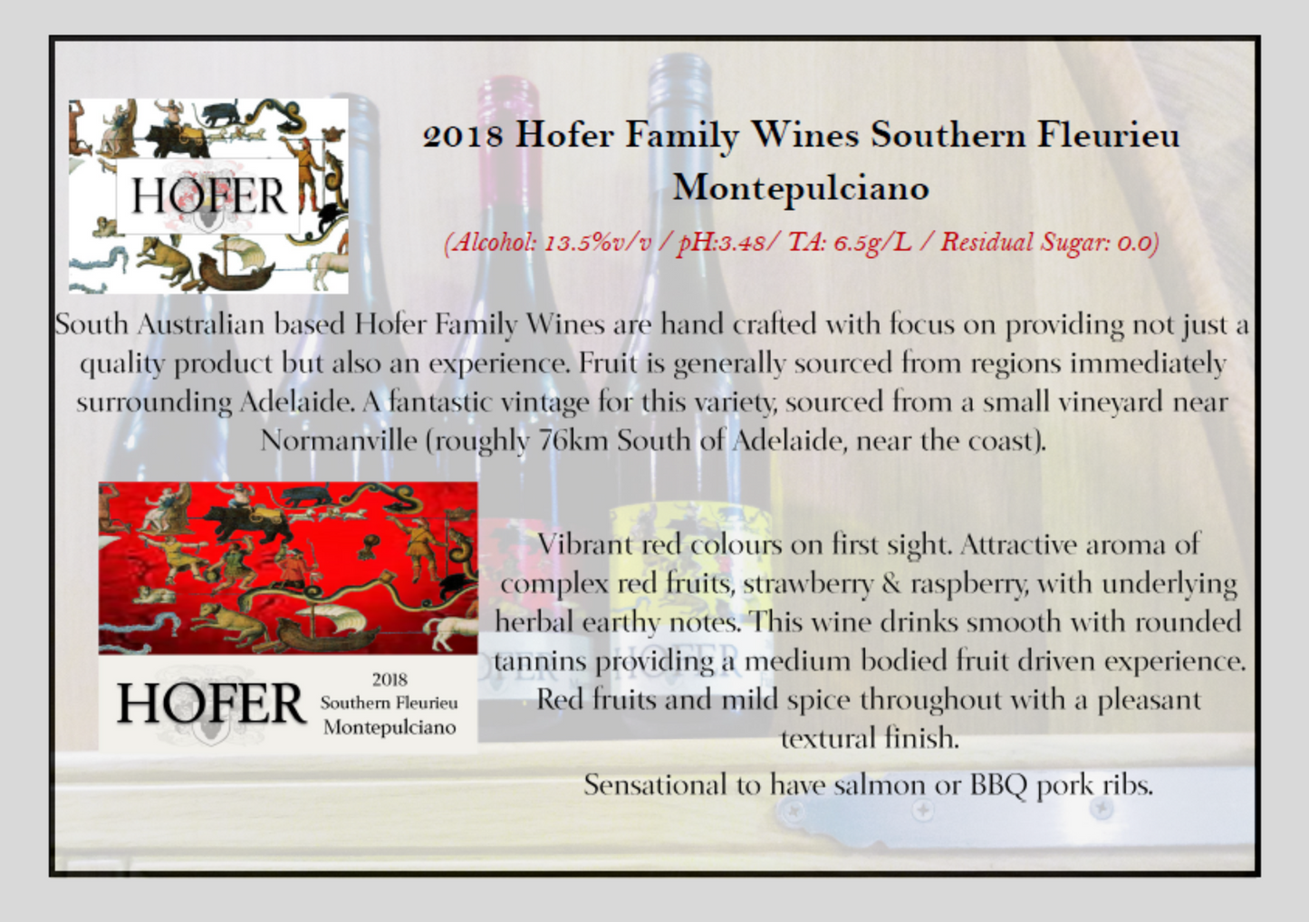 Southern Fleurieu Montepulciano 2018