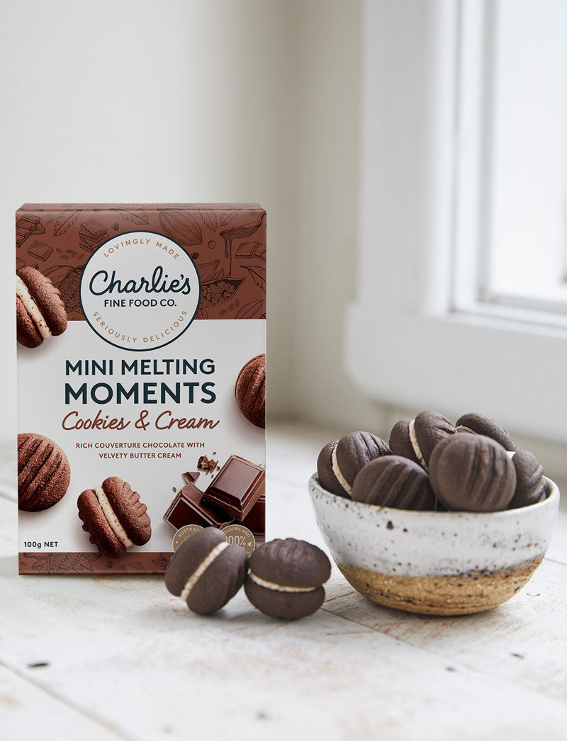 Cookies and Cream Mini Melting Moments Biscuits 100g