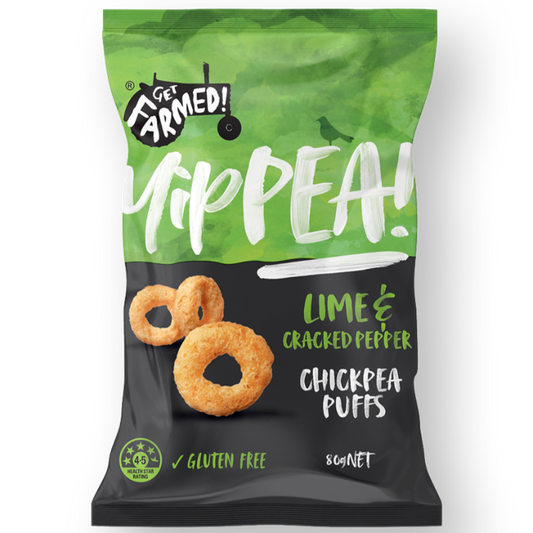 Yippea Lime and Cracked Pepper Puffs - Gluten free