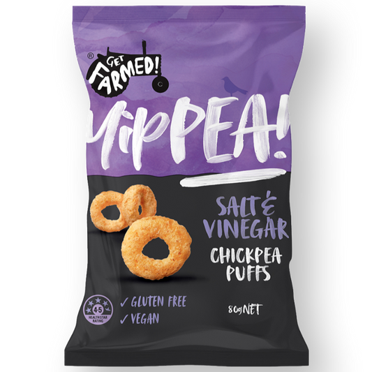 Yippea Salt and Vinegar Chickpea Puffs - Gluten free and Vegan